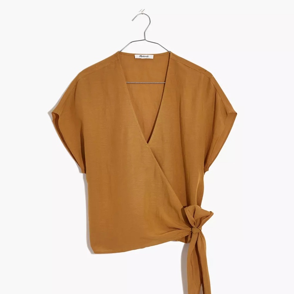 Medium Madewell linen-blend sash tie top